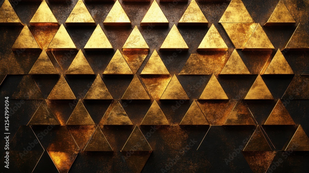 Captivating golden geometric patterns create a stunning visual masterpiece in a modern artistic space Captivating golden geometric patterns create a stunning visual masterpiece in a modern artistic space