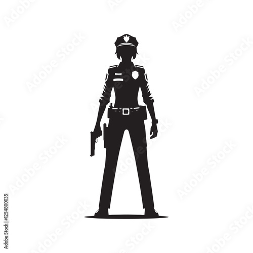  Cop Silhouette - Police Vector - Minimalist Cop Illustration - Cop Design.