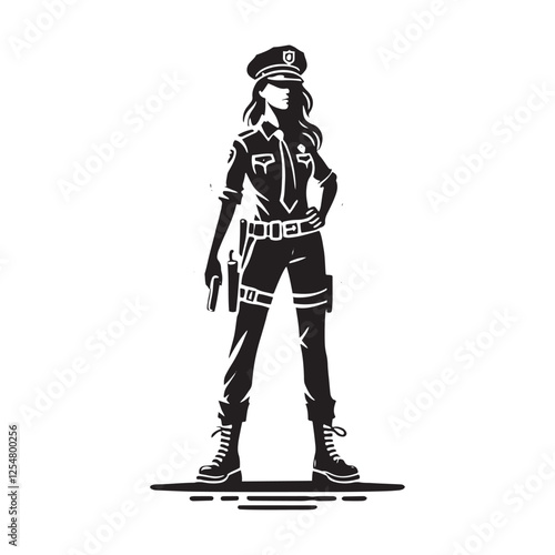  Cop Silhouette - Police Vector - Minimalist Cop Illustration - Cop Design.