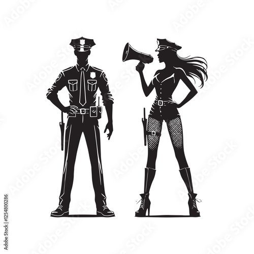  Cop Silhouette - Police Vector - Minimalist Cop Illustration - Cop Design.