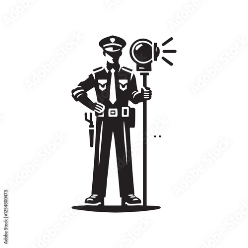  Cop Silhouette - Police Vector - Minimalist Cop Illustration - Cop Design.