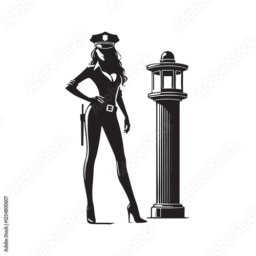  Cop Silhouette - Police Vector - Minimalist Cop Illustration - Cop Design.