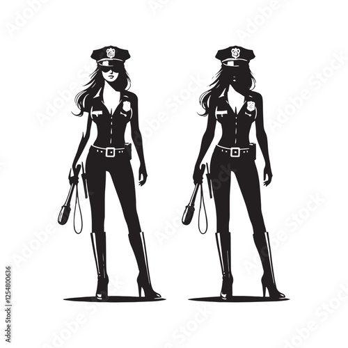  Cop Silhouette - Police Vector - Minimalist Cop Illustration - Cop Design.