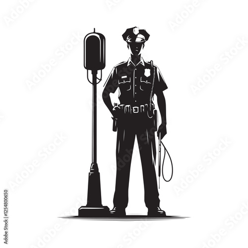  Cop Silhouette - Police Vector - Minimalist Cop Illustration - Cop Design.