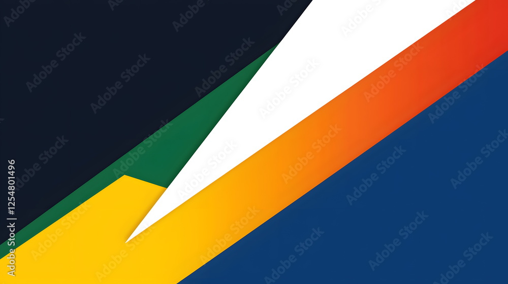 Colorful geometric shapes with contrasting angles and vibrant color transitions on a dark background. Colorful geometric shapes with contrasting angles and vibrant color transitions on a dark background.