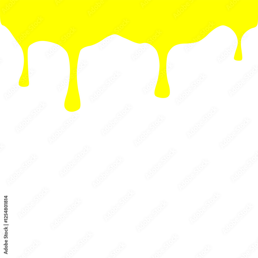 Caramel melting, dripping down with thin sugar streams. Maple liquid syrup leaking. Amber gold bee honey fluid flowing, drops, trickles. Flat graphic vector illustration isolated on white background Caramel melting, dripping down with thin sugar streams. Maple liquid syrup leaking. Amber gold bee honey fluid flowing, drops, trickles. Flat graphic vector illustration isolated on white background