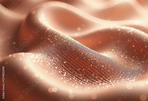 Magical Shimmering Fabric CloseUp: LighttoDark Gradient Transition with Smooth Glossy Texture. A close up of a silk fabric with a shimmering texture. photo