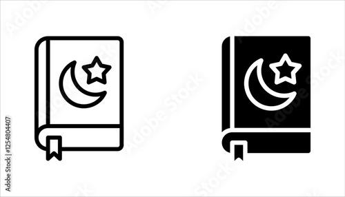 Holy Quran icon set, symbol template for graphic and web design vector illustration on white background