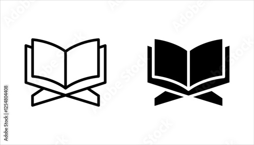 Holy Quran icon set, symbol template for graphic and web design vector illustration on white background