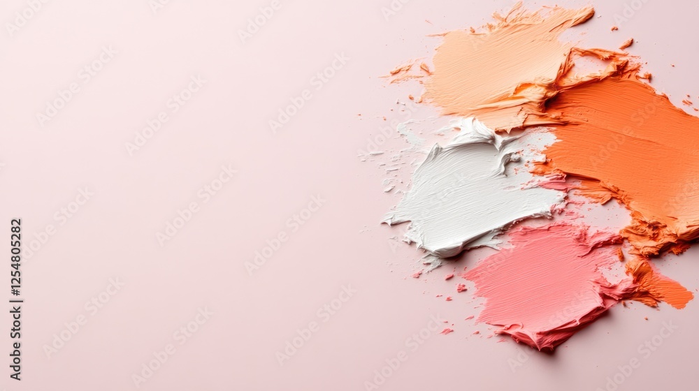 Colorful paint swatches on a pastel background Colorful paint swatches on a pastel background