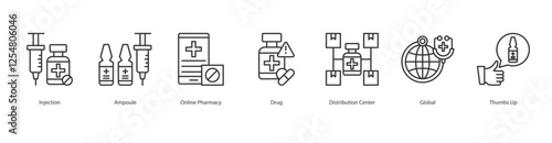 Testing Volunteers Icon Sheet Injection, Ampoule, Online Pharmacy, Drug, Distribution Center, Global, Thumbs Up