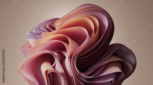 Abstract swirling layers of pink and orange, creating a beautiful, organic, flowing form.