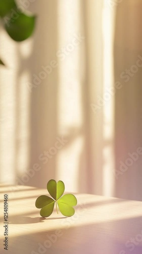 close-up of a clover leave with bright copy space