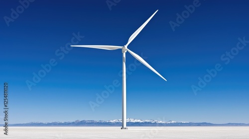 Wallpaper Mural Wind turbine on salt flat, mountains background, clean energy Torontodigital.ca