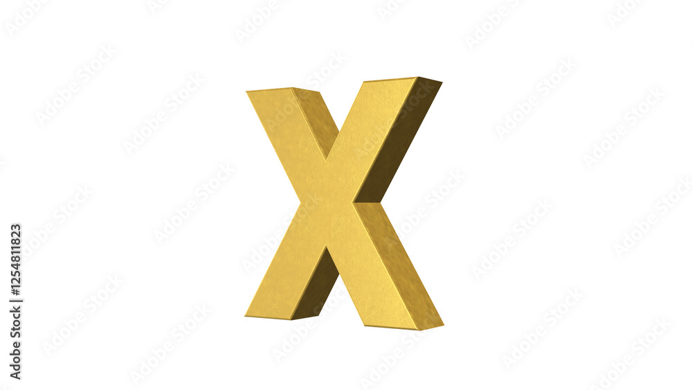 Obraz premium English alphabet Letter X 4k Illustration. Script text labels.