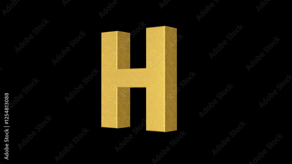 Fototapeta premium English alphabet Letter H 4k Illustration. Script text labels.