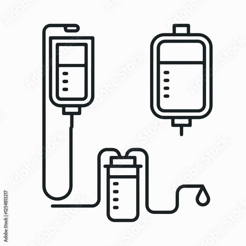 "Medical IV Drip Icons – Minimalist Healthcare Set"