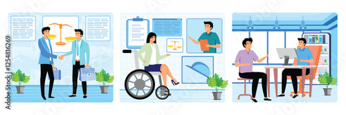 Facilitate business negotiations. Concept of notary services. Employment lawyer.