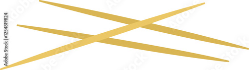 Disposable toothpick flat icon vector.
Wooden toothpick isolated.
Transparent background.