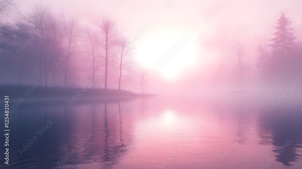 Fototapeta premium A light, misty atmosphere fading from soft gray to muted mauve.