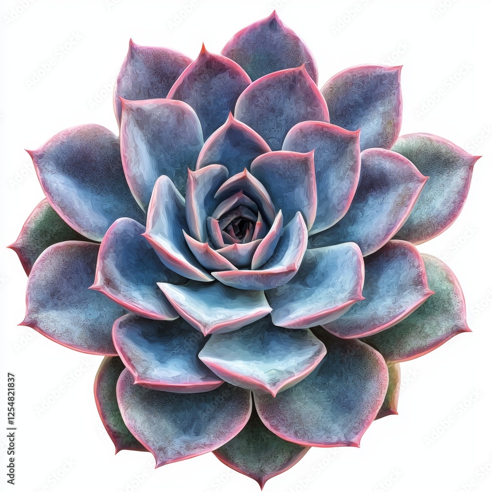 Vibrant Succulent Plant with Blue and Pink Leaves Displaying Intricate Patterns in a Detailed Close-Up View Vibrant Succulent Plant with Blue and Pink Leaves Displaying Intricate Patterns in a Detailed Close-Up View
