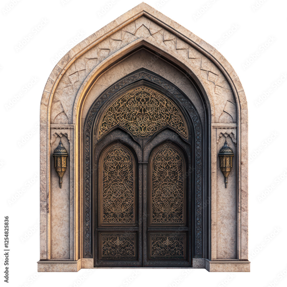 islamic door and window arabic arch isolated on white or transparent background islamic door and window arabic arch isolated on white or transparent background