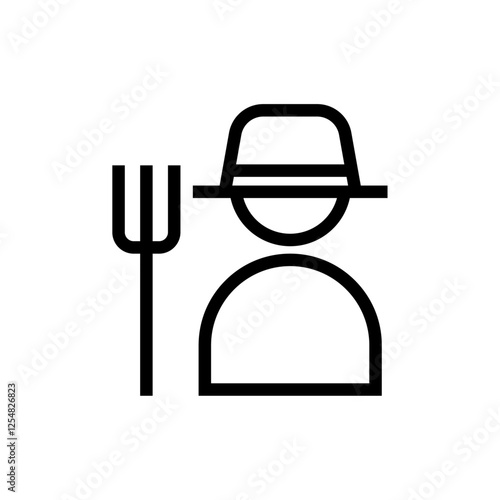 Farmer line icon on white background. 