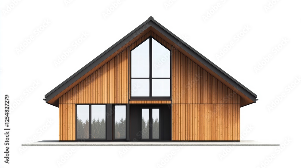 Modern A-Frame Cabin: A sleek and modern A-frame cabin with a wooden exterior and large windows showcasing the beauty of nature. The design is both contemporary and welcoming. Modern A-Frame Cabin: A sleek and modern A-frame cabin with a wooden exterior and large windows showcasing the beauty of nature. The design is both contemporary and welcoming.