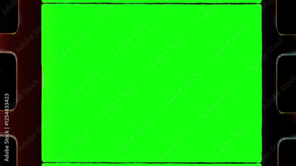 Super 8 film strip with green screen and light leaks Super 8 film strip with green screen and light leaks