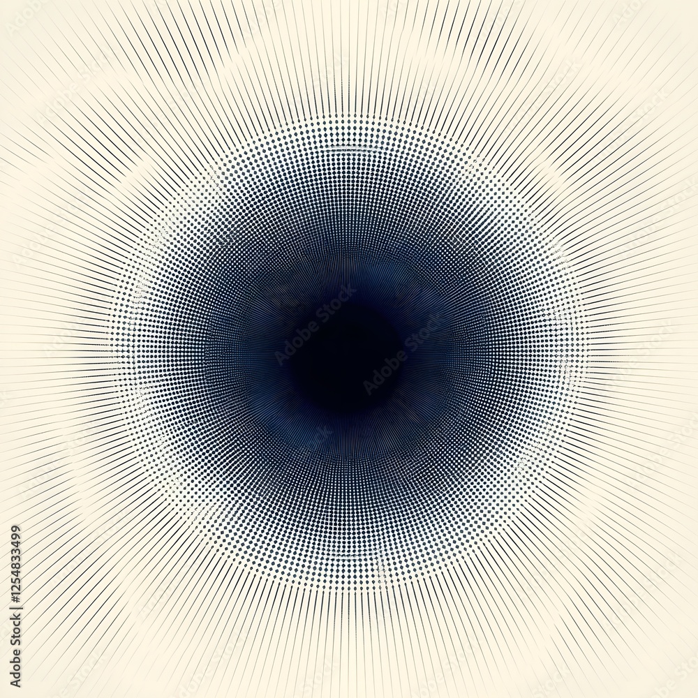 A minimal radial mandala with concentric arcs fading into the background.