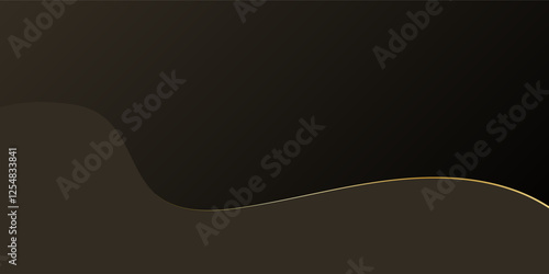 Abstract luxury black and wavy gold lines abstract background. Elegant for magazine, brochure, banner, A Luxury ribbon elements