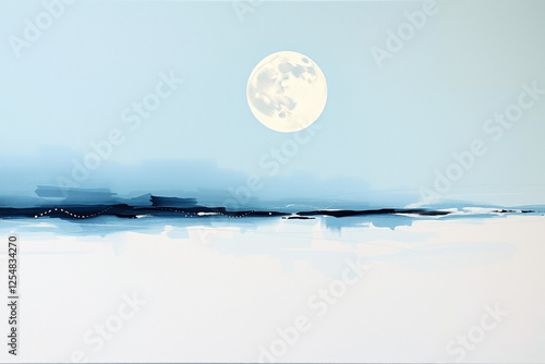 moon over the sea painting