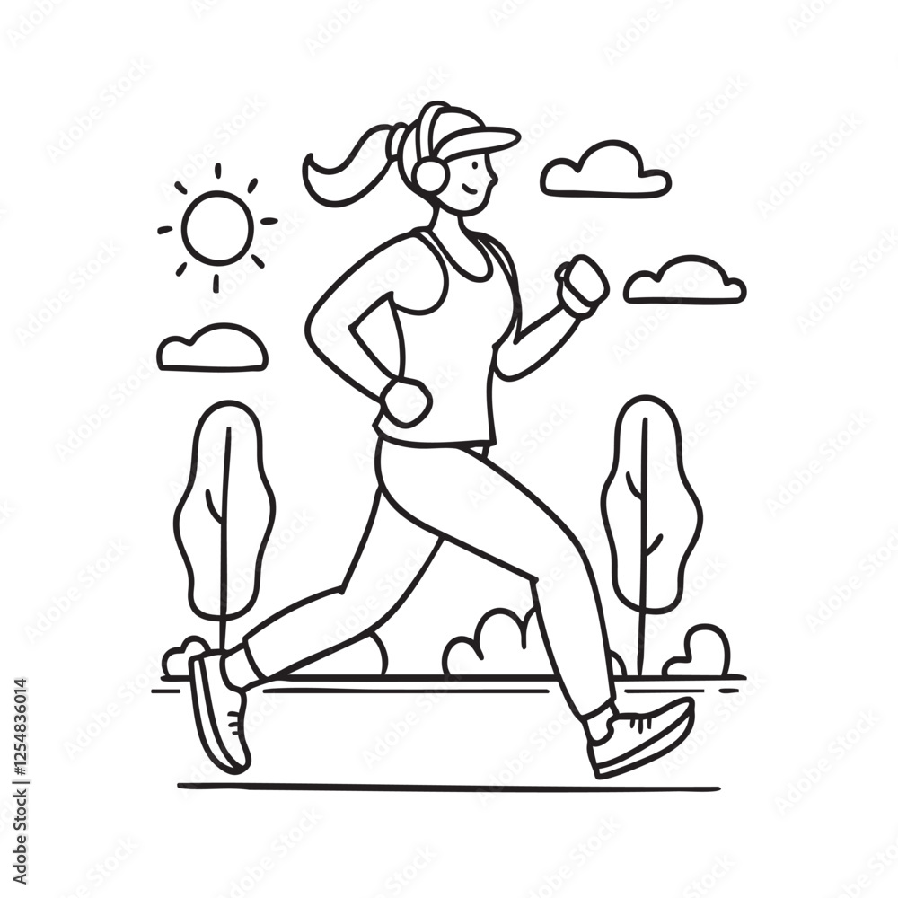 A jogger stretching before a morning run in the park as a water bottle rests nearby A jogger stretching before a morning run in the park as a water bottle rests nearby