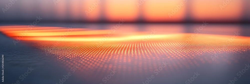 Fototapeta premium A minimalist, glowing grid structure barely visible over a soft gray base.