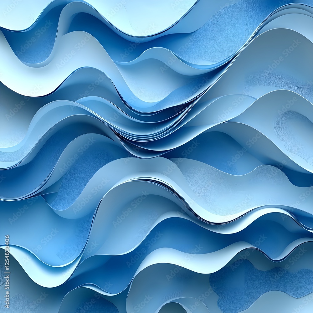 A minimalist paper cutout effect forming soft, abstract waves. A minimalist paper cutout effect forming soft, abstract waves.