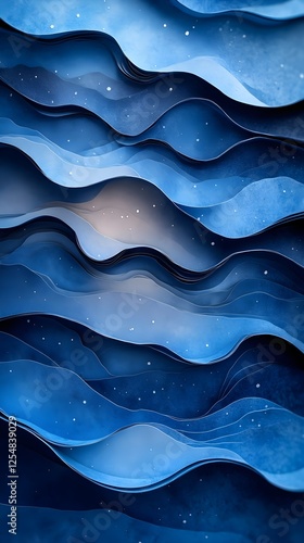 Wallpaper Mural A minimalist paper cutout effect forming soft, abstract waves. Torontodigital.ca