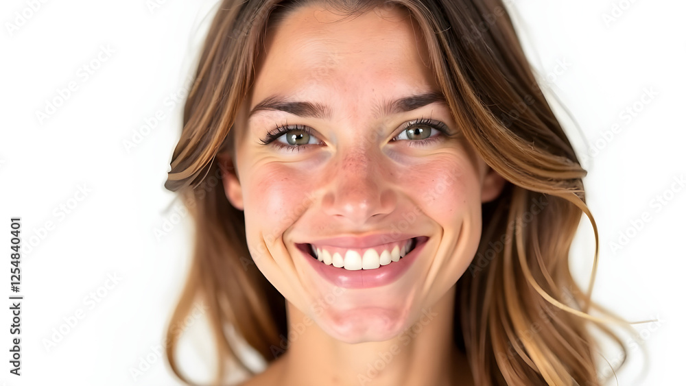 Cheerful happy young beautiful girl looking at camera smiling laughing over white background. Cheerful happy young beautiful girl looking at camera smiling laughing over white background.