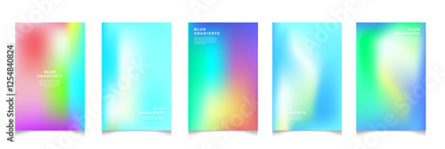 Abstract blur gradient background. Collection. Abstract liquid background. Vibrant color blend. Blurred fluid colors. Gradient mesh. Modern design template for posters, ad banners, brochures ,web.
