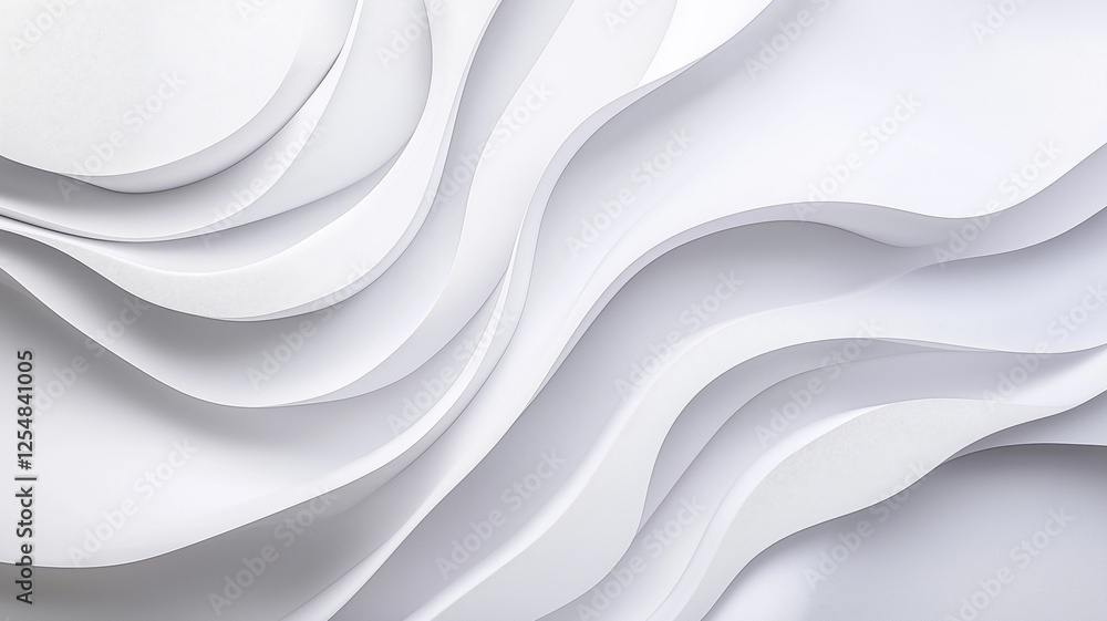 White Paper Waves Create Serenity