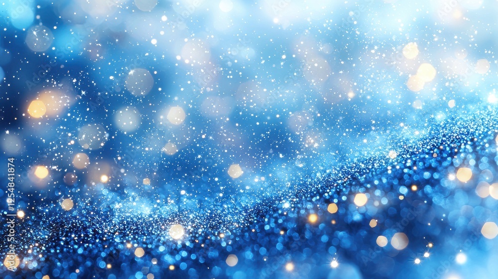Fototapeta premium Stunning Blue Glitter Background with Sparkling Lights