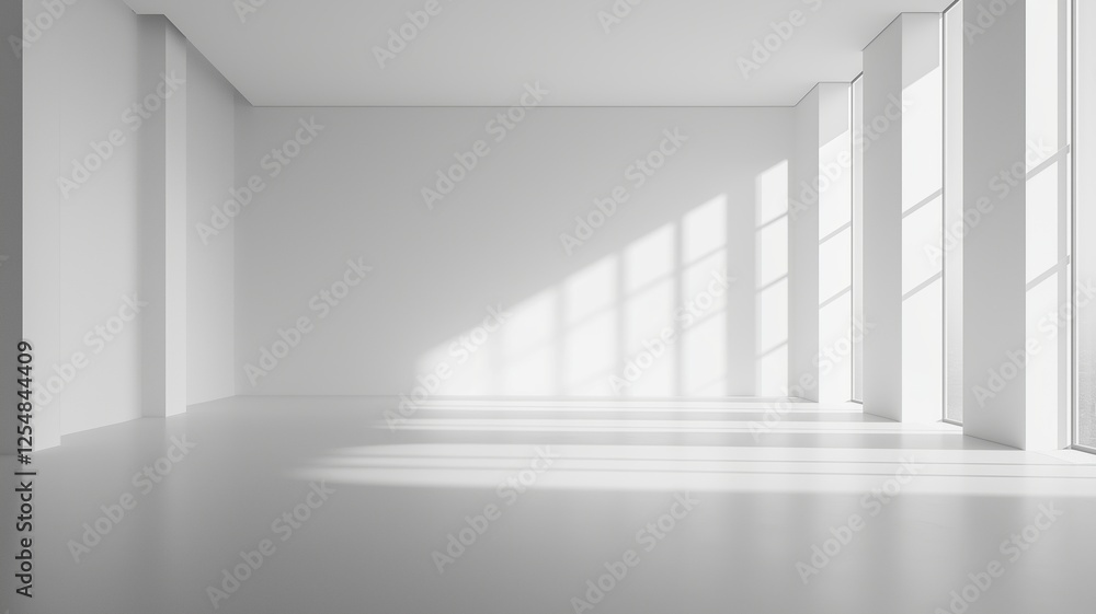 Fototapeta premium Light Dances in a Minimalist Modern Space