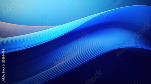 Waves of Blue Flowing Through a Serene Space