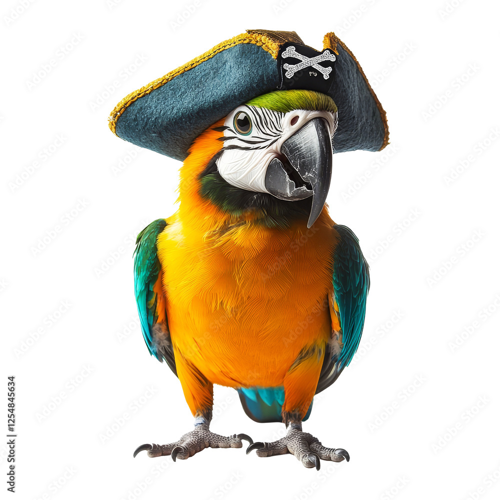 Fototapeta premium Pirate parrot doll adventure colorful studio cute toy