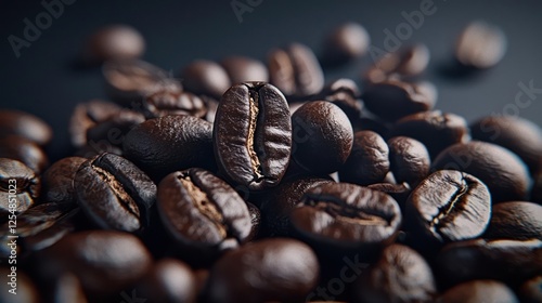 Wallpaper Mural Closeup Of Dark Roasted Coffee Beans Torontodigital.ca