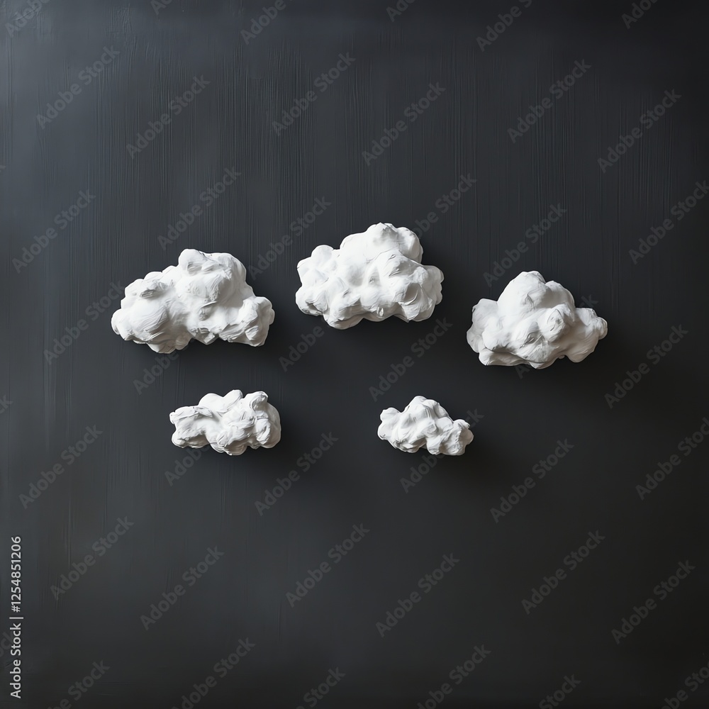 Sleek, minimalist clay clouds on a black background. Perfect for modern art, 3D renders, and abstract designs. Elegant, smooth, and visually striking Sleek, minimalist clay clouds on a black background. Perfect for modern art, 3D renders, and abstract designs. Elegant, smooth, and visually striking