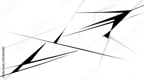Obraz na płótnie Abstract Black Lines Geometric Pattern On White Background Minimalist Modern Design w salonie