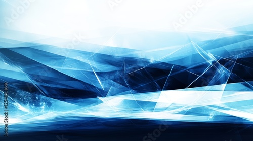 Obraz na płótnie Abstract Blue Dynamic Forms and Shapes Background with Light Streaks and Subtle Grain Texture w salonie