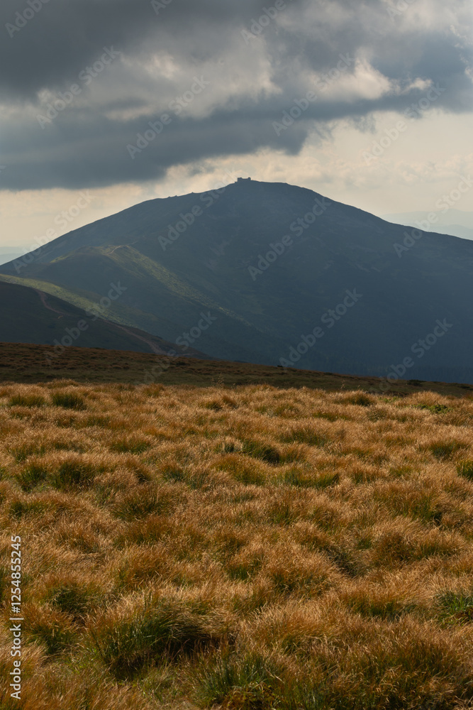 Fototapeta premium view of the mountain before the storm