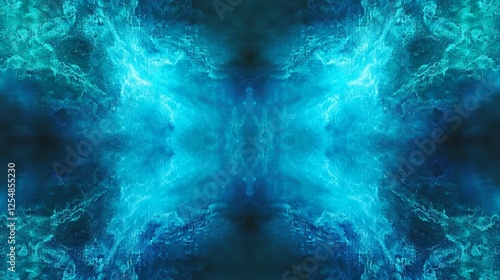 Obraz na płótnie Abstract Blue Swirling Energy Pattern Radiating Outwards Like Light Forming A Symmetrical Design w salonie