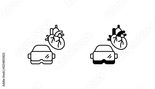 Vr Surgery icon design with white background stock illustration